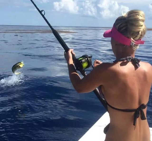 Blondes in bikinis in the fishing - #10 