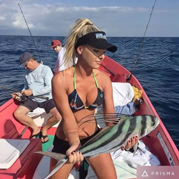 Blondes in bikinis in the fishing