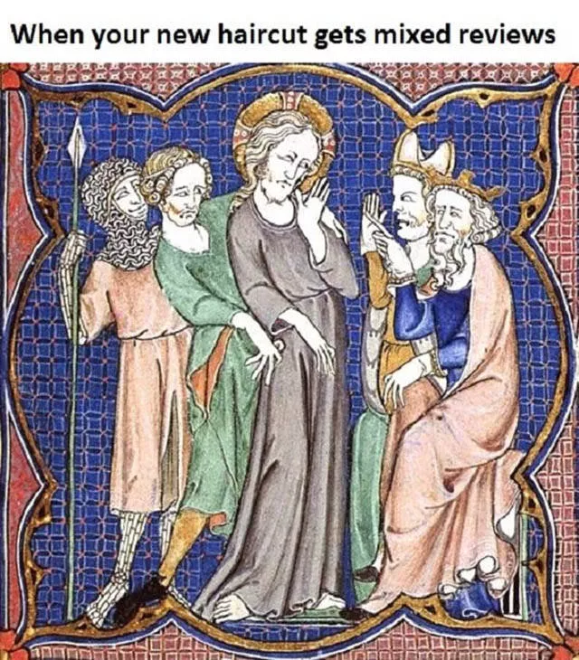 Medieval art with funny captions