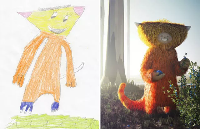 A beautiful reproduction of the drawings made by little childrens - #1 
