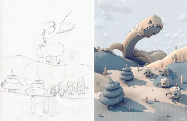 A beautiful reproduction of the drawings made by little childrens - #13 