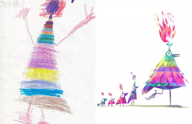 A beautiful reproduction of the drawings made by little childrens - #19 