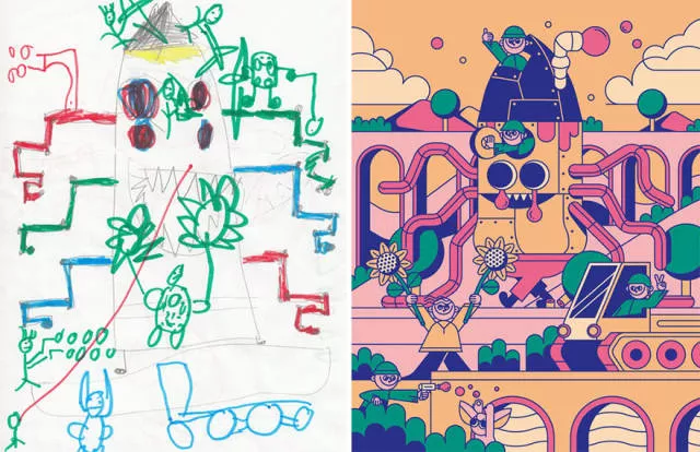 A beautiful reproduction of the drawings made by little childrens - #23 