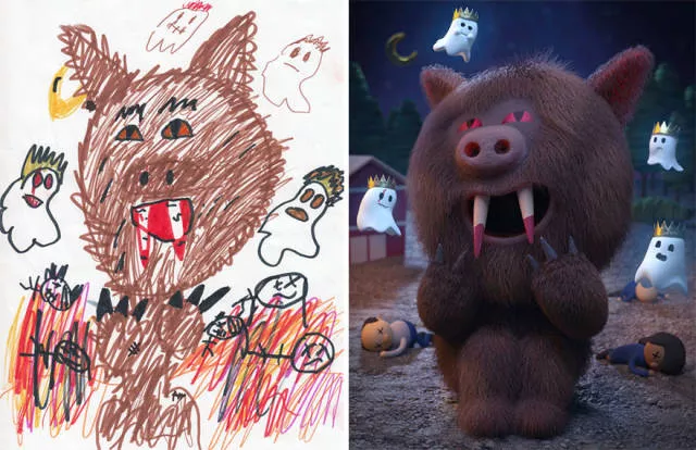 A beautiful reproduction of the drawings made by little childrens - #25 