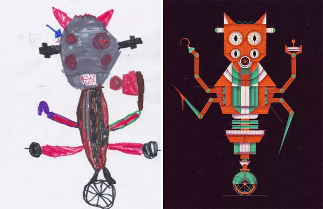 A beautiful reproduction of the drawings made by little childrens
