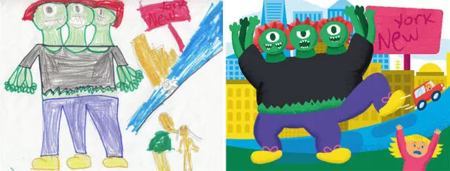 A beautiful reproduction of the drawings made by little childrens - #39 