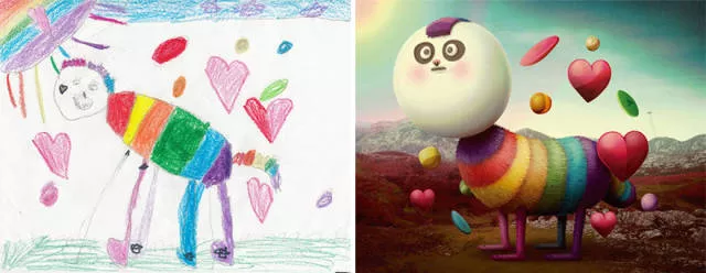 A beautiful reproduction of the drawings made by little childrens - #43 