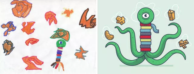 A beautiful reproduction of the drawings made by little childrens - #54 