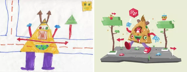 A beautiful reproduction of the drawings made by little childrens - #56 