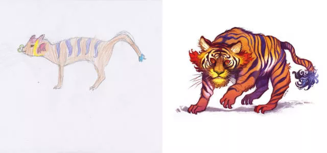 A beautiful reproduction of the drawings made by little childrens - #57 