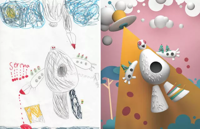 A beautiful reproduction of the drawings made by little childrens - #58 