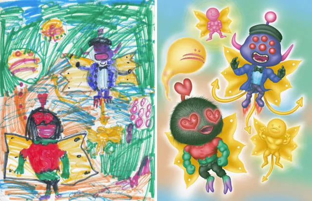 A beautiful reproduction of the drawings made by little childrens - #60 