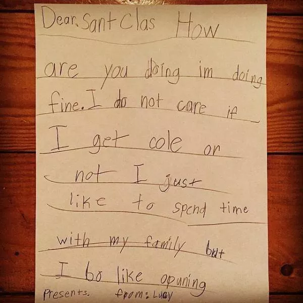 Funniest letters to santa