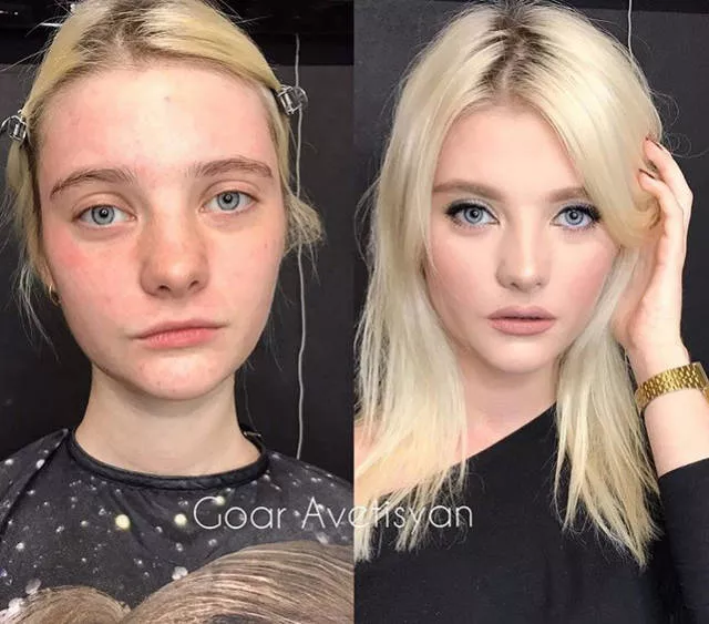 The magic of makeup before after