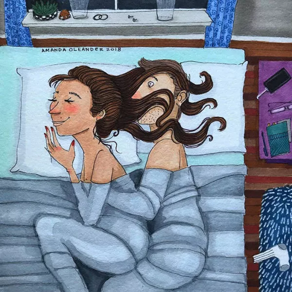 Illustrations of which illustrates different phases of life as a couple