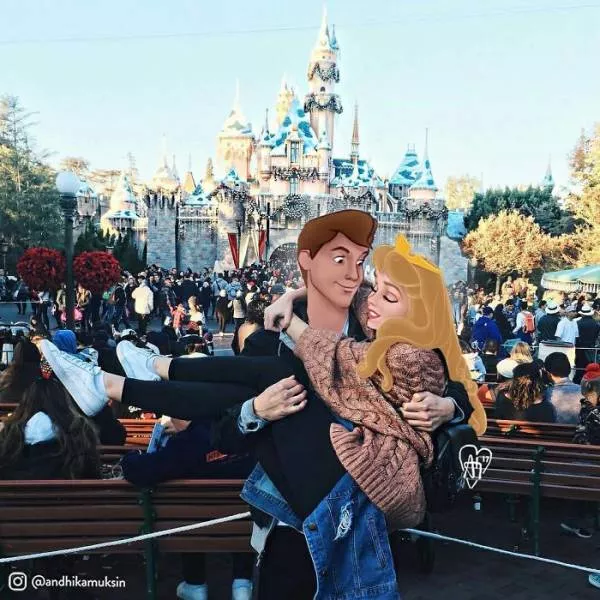 Disney characters into celebrity pictures
