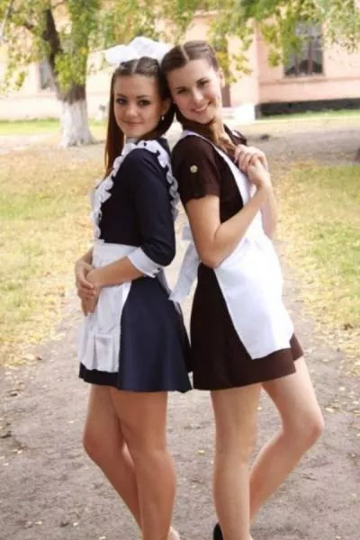 Sexy russian in school uniform