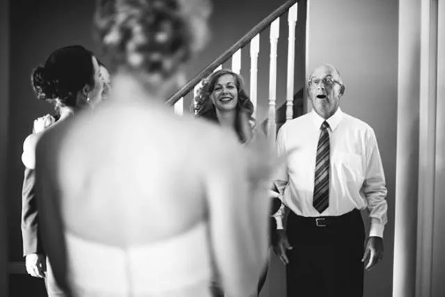 The emotion of the parents during the wedding