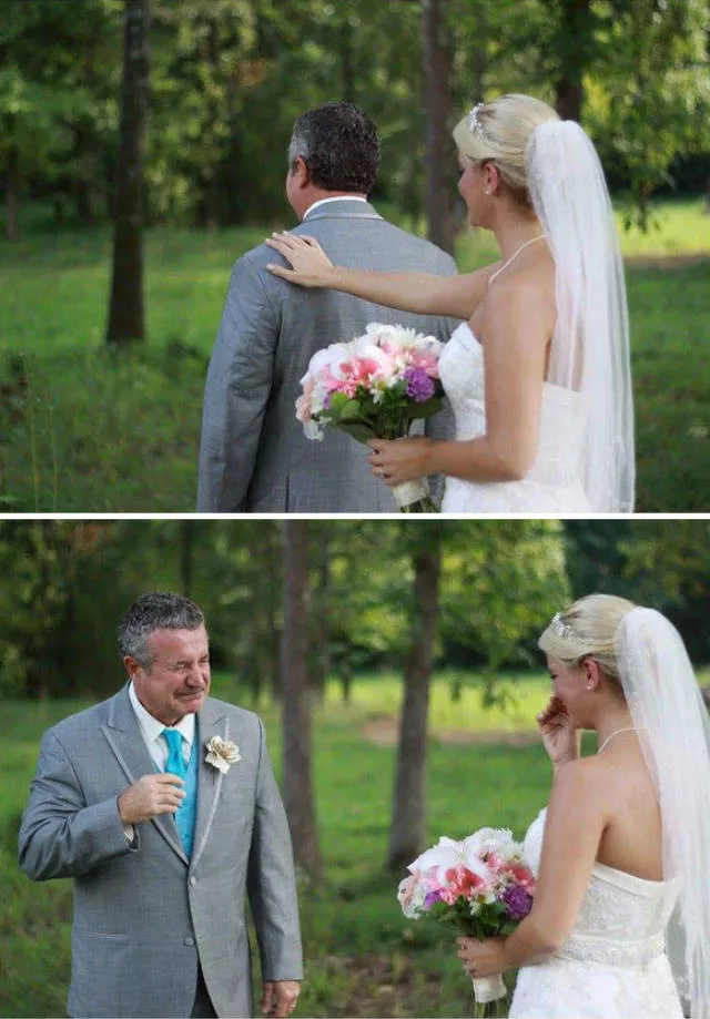 The emotion of the parents during the wedding