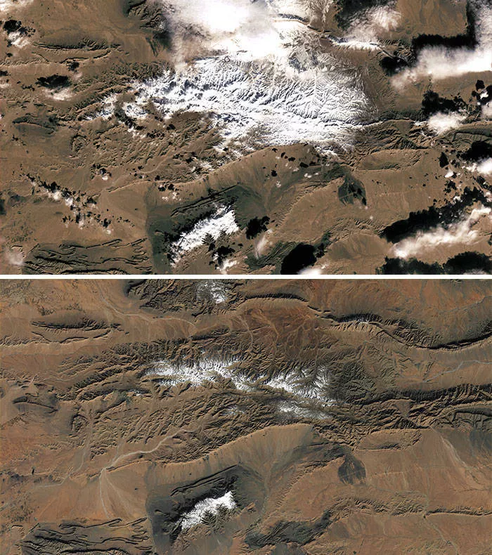 La nasa montre le changement climatique - #6 Chutes de neige au désert du Sahara