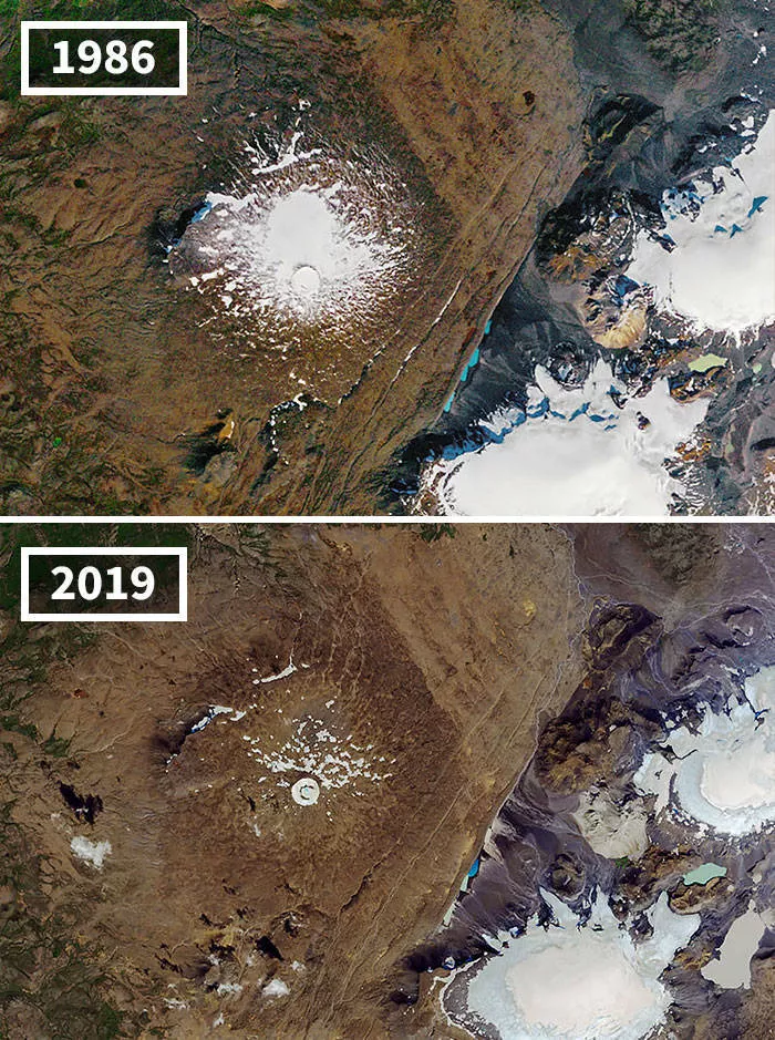 La nasa montre le changement climatique - #8 Glacier islandais disparu