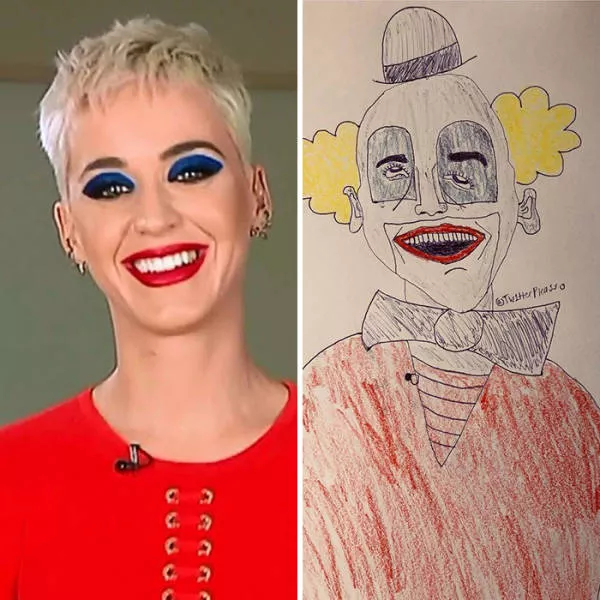 Des portraits de clbrits au stylo - #8 Katy Perry