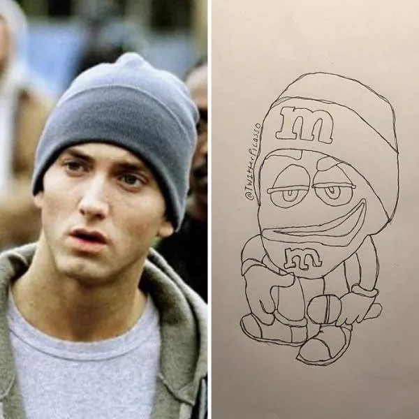 Des portraits de clbrits au stylo - #9 Eminem