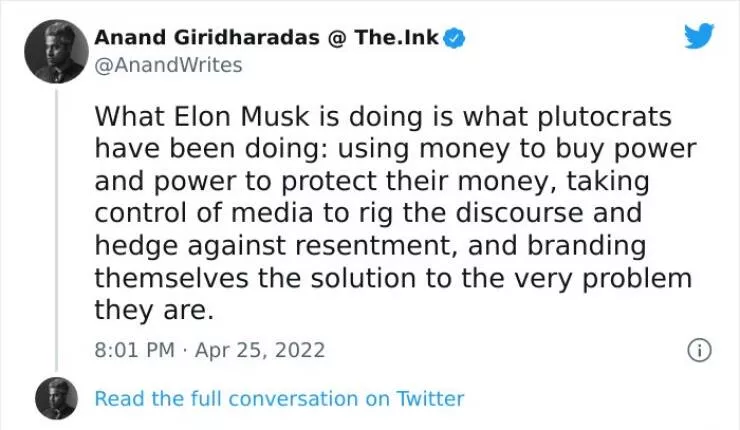 The reactions after the purchase of twitter by elon musk - #17 