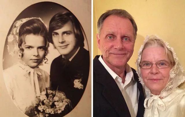 They recreated their old photographs and prove that love can last forever - #12 