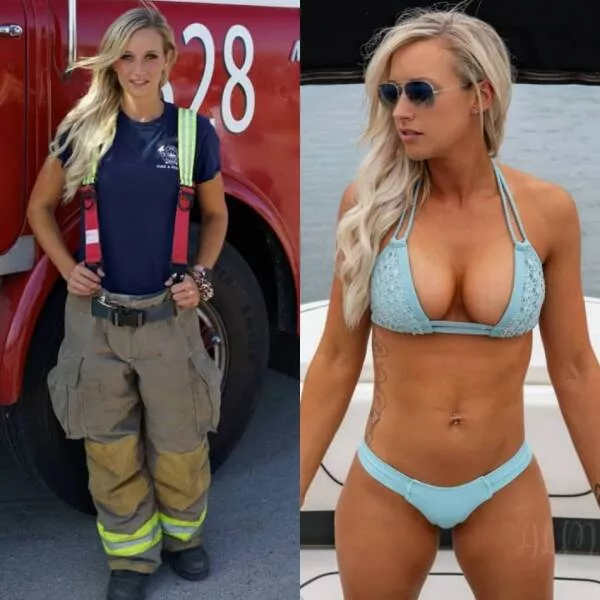 Hot girls with and without their uniforms
