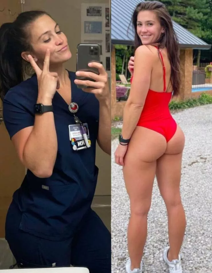 Hot girls with and without their uniforms - #7 
