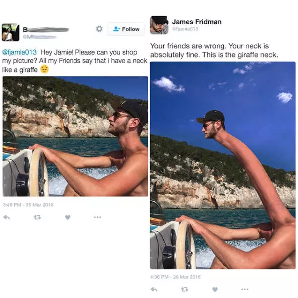 Never ask for help to photoshop your photo