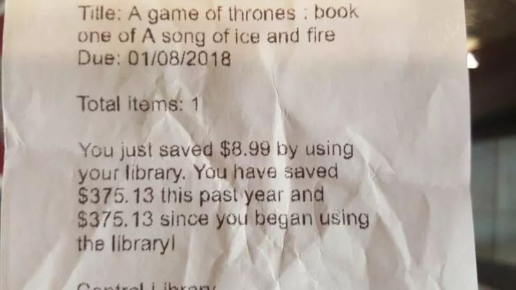 You will be fascinated - #36 Library receipt shows how much money I saved