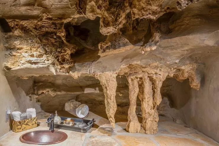 A beautiful house in a cave