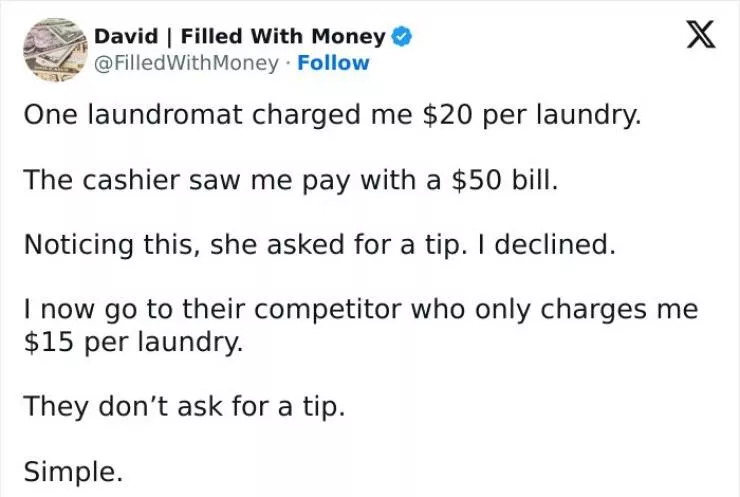 Tipping transformation images advocating an end to gratuity culture - #2 