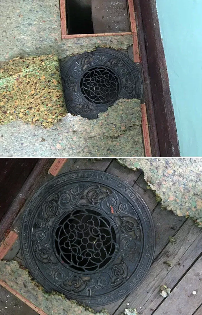 Surprising finds at home unintentional discoveries that stunned residents - #11 We came across a beautiful old cast iron furnace vent, original to our 1897 farmhouse