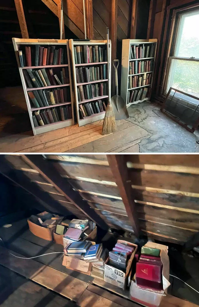 Dcouvertes surprenantes la maison des trsors inattendus qui ont tonn les rsidents - #14 En emménageant dans notre nouvelle maison Foursquare de 1912, nous avons découvert des centaines de vieux livres dans le grenier