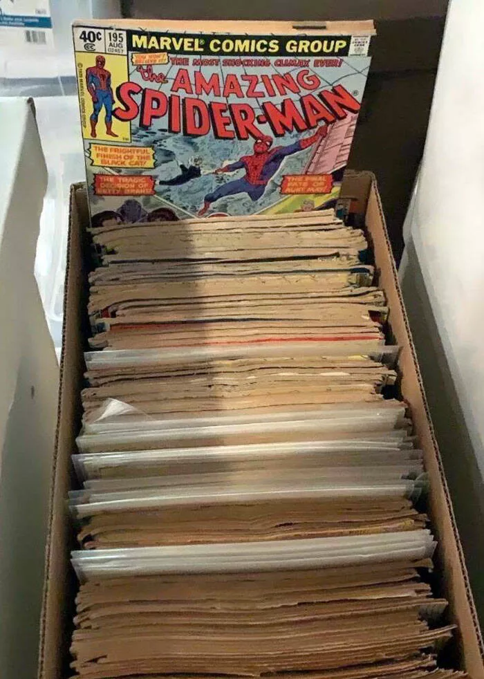 Dcouvertes surprenantes la maison des trsors inattendus qui ont tonn les rsidents - #16 En vidant la maison de mon père aujourd'hui, je suis tombé sur sa incroyable collection de Spider-Man. Il possède chaque numéro du #15 au #700