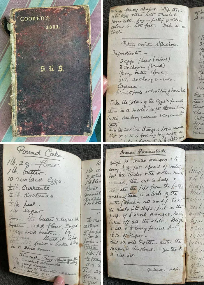 Surprising finds at home unintentional discoveries that stunned residents - #8 Cleaning out my grandma's house, I discovered a 130-year-old recipe book