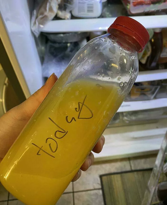 Frustration unleashed partners hilariously incompetent moments go viral - #19 How My Husband Marks the Date He Opened This Orange Juice