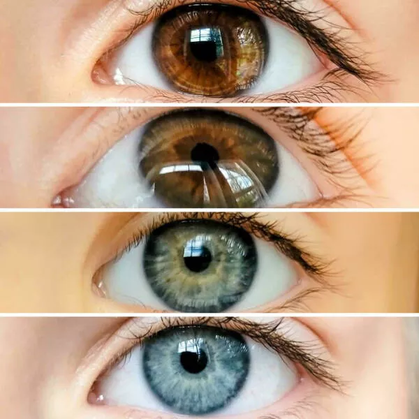 Mind bending perspectives compelling comparison photos to challenge your views - #10 Distinct Eyes: My Husband's Brown Eyes vs. My Blue Eyes - Our Four Children