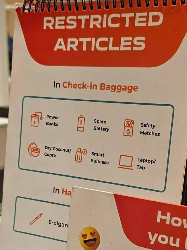 Sduction subtile explorer le charme des moments lgrement intressants - #18 Les vols indiens n'autorisent pas la noix de coco sèche en bagage enregistré.