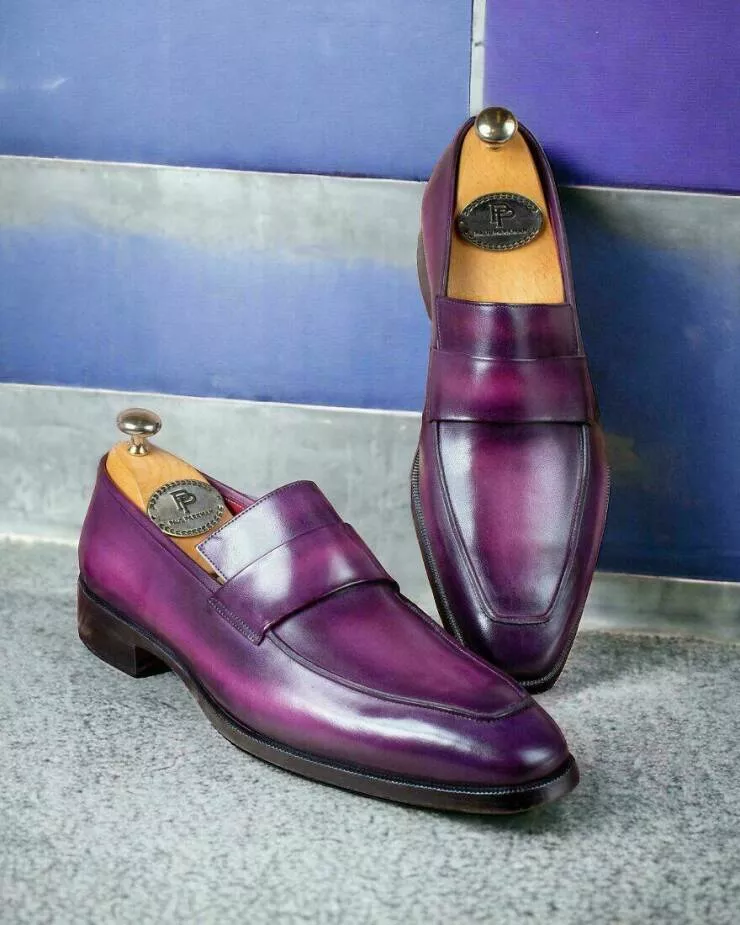 Crafty creations unveiling diy delights that steal the spotlight - #10 Mens Purple Leather Loafers I Made For My Client