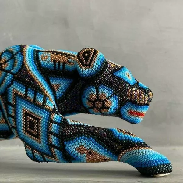 Crafty creations unveiling diy delights that steal the spotlight - #12 Jaguar Sculpture I Made! This Was Carved In Wood And Then Decorated With Thousands Of Crystal Beads, This Art Form Is Native To My Country, Called Huichol Art