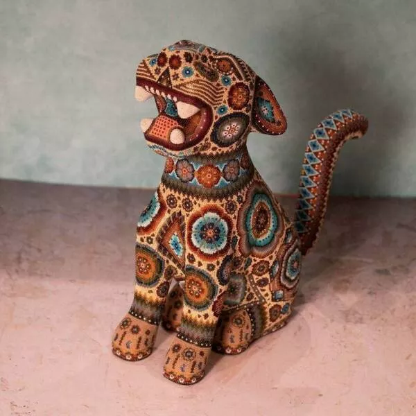 Crafty creations unveiling diy delights that steal the spotlight - #2 Little Jaguar Sculpture I Made! This Was Carved In Wood And Then Decorated With Thousands Of Crystal Beads, This Art Form Is Native To My Country, Called Huichol Art