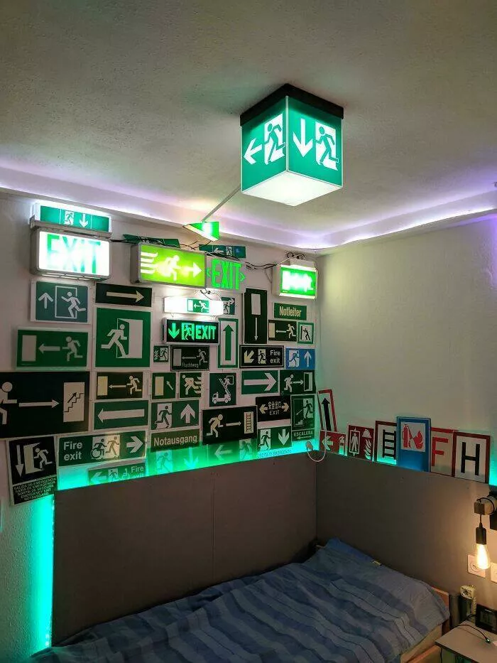 Quirky chronicles the evolution of unexpected obsessions into serious collections - #4 My collection of exit signs (and a few fire safety signs).