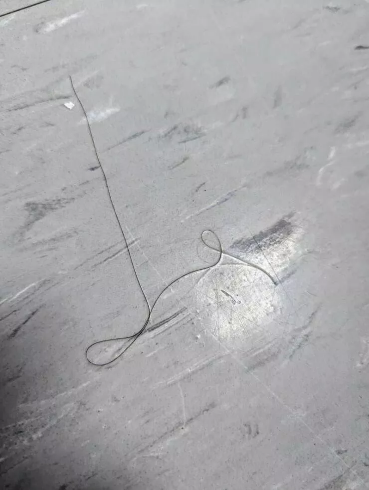 Workplace whimsies unveiling the comedy of errors in ridiculous office mishaps - #13 These workers who refinished the floors over this person's strand of hair: