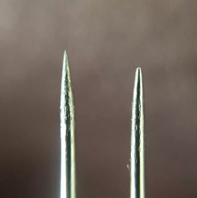 Visual metamorphosis engaging before and after snapshots that mesmerize - #12 A new sewing needle contrasted with one used for four months: