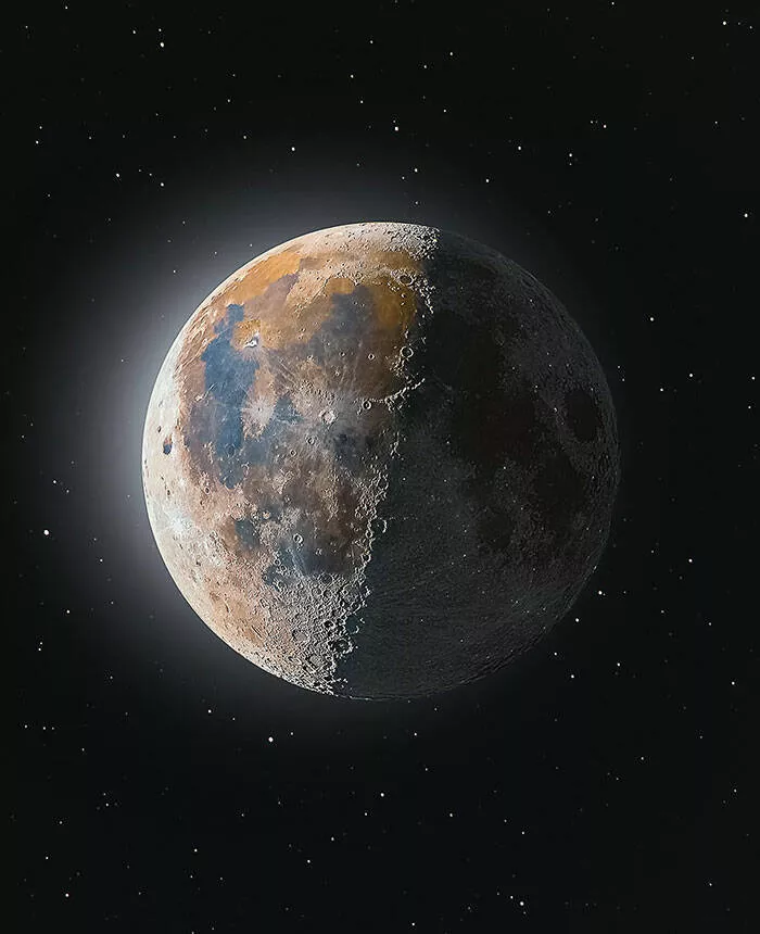 Dcouvertes insolites images curieuses sous des perspectives inhabituelles - #2 Une image composite HDR 3D de la lune capturée après une veillée jusqu'à 4 heures du matin