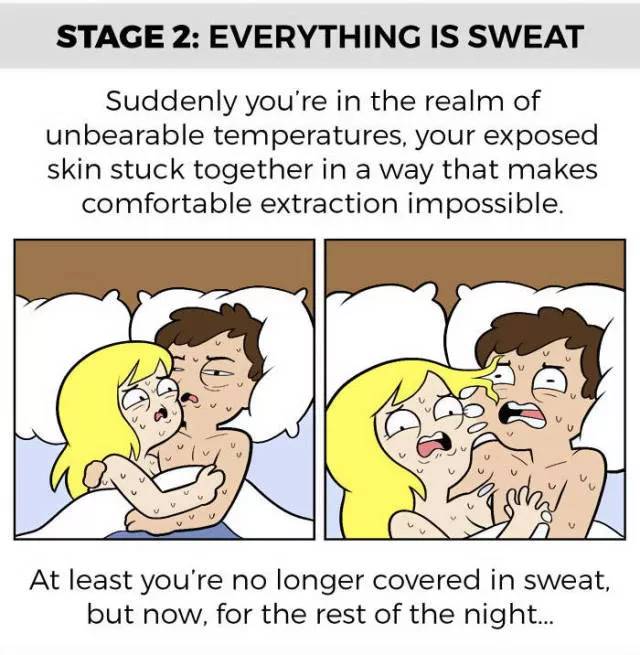 6 stages of sleeping with your partner by jacob andrews